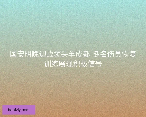 国安明晚迎战领头羊成都 多名伤员恢复训练展现积极信号
