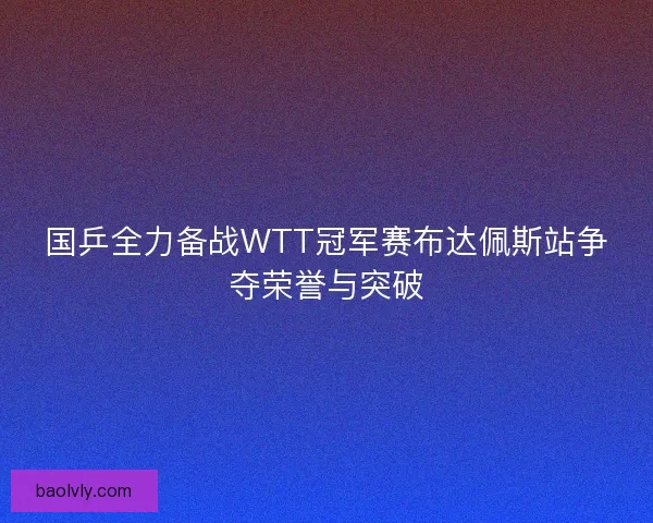 国乒全力备战WTT冠军赛布达佩斯站争夺荣誉与突破